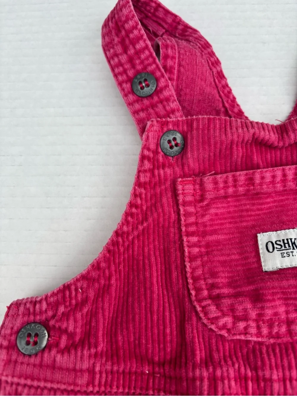 VINTAGE OshKosh B'gosh Fuchsia Corduroy Overalls for Kids